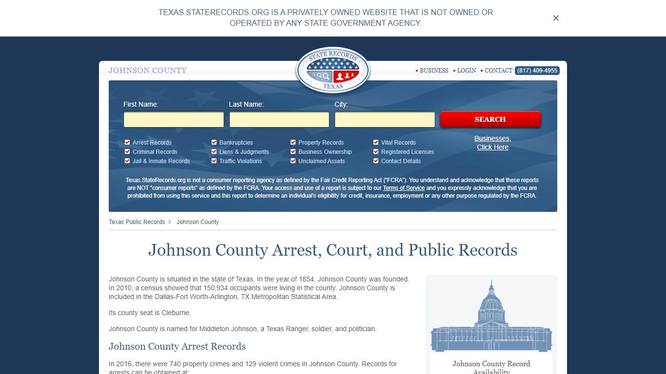 Johnson County Arrest, Court, and Public Records