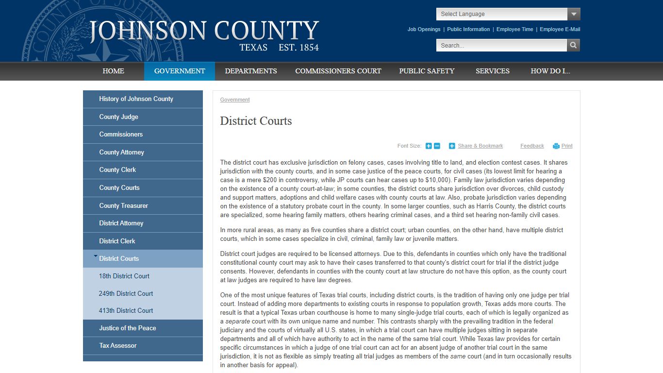 District Courts | Johnson County, TX